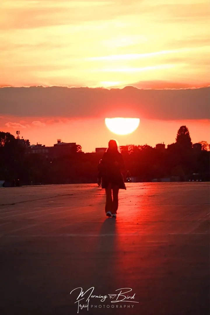 Street photography at sunset at Temperhof Feld, Berlin